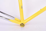 Custom painted yellow Ciöcc vintage road bike frame in 55.5 cm (c-t) / 54 cm (c-c) with Columbus SL tubing from the mid to late 1980s
