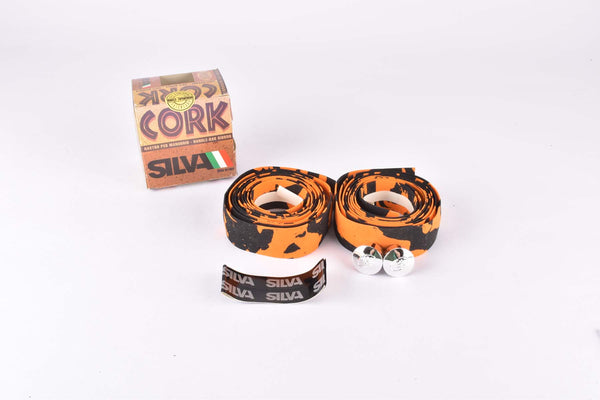 NOS Silva Cork handlebar tape in orange/black from the 1980s