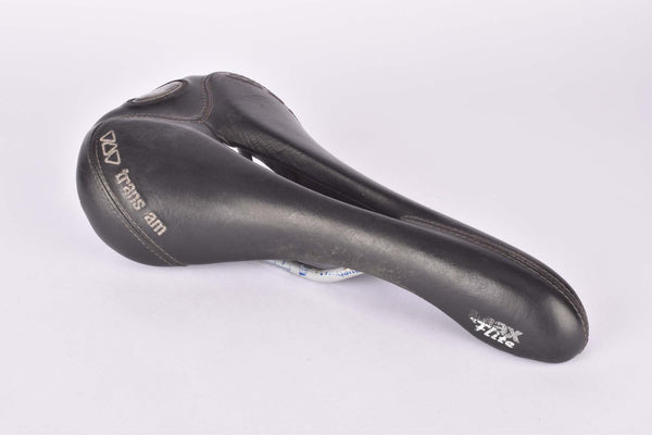 Black Genuine Leather Selle Italia Max Flite trans am Saddle from the 1990s / 2000s