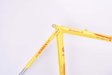 Custom painted yellow Ciöcc vintage road bike frame in 55.5 cm (c-t) / 54 cm (c-c) with Columbus SL tubing from the mid to late 1980s