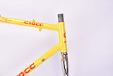 Custom painted yellow Ciöcc vintage road bike frame in 55.5 cm (c-t) / 54 cm (c-c) with Columbus SL tubing from the mid to late 1980s
