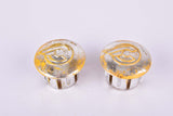 Silver Cinelli winged logo handlebar end plugs