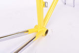 Custom painted yellow Ciöcc vintage road bike frame in 55.5 cm (c-t) / 54 cm (c-c) with Columbus SL tubing from the mid to late 1980s
