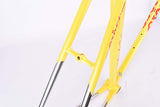 Custom painted yellow Ciöcc vintage road bike frame in 55.5 cm (c-t) / 54 cm (c-c) with Columbus SL tubing from the mid to late 1980s