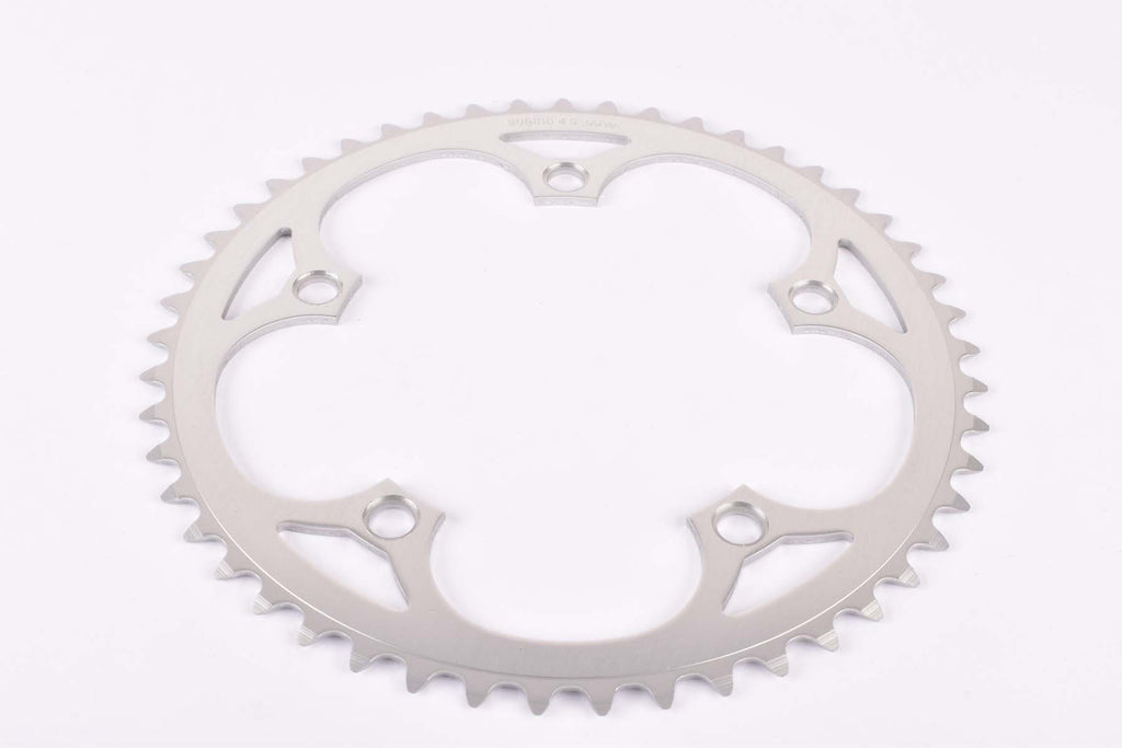 Catena Sugino 52t 110mm Bcd NOS nuova lega anni 90 argento strada Catena Sugino 52t 110mm Bcd NOS nuova lega anni 90 argento strada