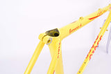 Custom painted yellow Ciöcc vintage road bike frame in 55.5 cm (c-t) / 54 cm (c-c) with Columbus SL tubing from the mid to late 1980s