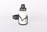 NOS white Scott Racing small "mini" water bottle and black water bottle cage