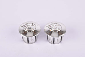 Silver Cinelli winged logo handlebar end plugs
