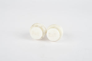 White R&B handlebar end plug set (2 pcs) from the 1990s