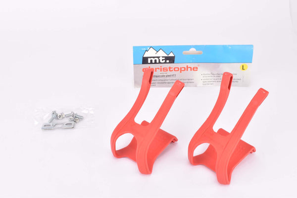 NOS/NIB Christophe MT. Mountainbike Toe Clip Set, Size Large in Red from the 1990s