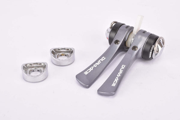 NOS Shimano Dura-Ace #SL-7401 braze-on 7-speed SIS gear lever shifter set from the 1980s