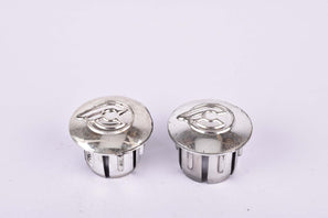 Silver Cinelli winged logo handlebar end plugs