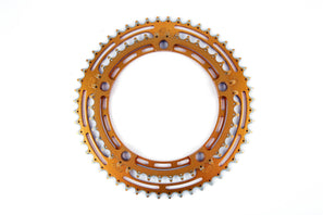 Golden anodized Gian Robert Chainring set with 42/52 teeth from the 1980s