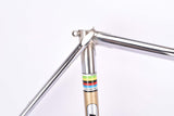 Bridgestone full chromed vintage road bike frame in 58 cm (c-t) / 56.5 cm (c-c) with Tange tubing from the late 1970s