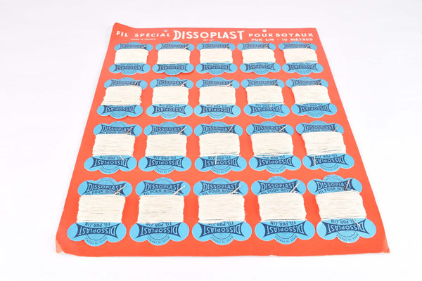 NOS board with 20 Dissoplast Ref. 227 Tubular Sewing Sets from the 1980s