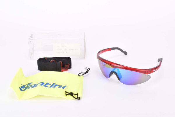 NOS/NIB Santini #1909/RW rainbow Cycling Eyewear incl. yellow sleeve from 1980s - 90s