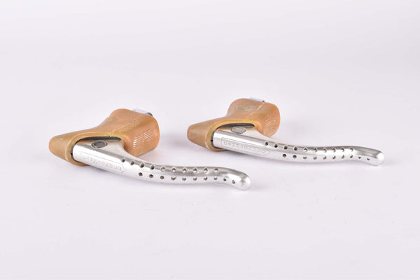 Campagnolo Super Record #4062 brake lever set with brown shield logo hoods from the 1980s