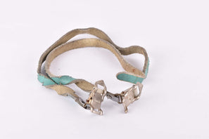 Celeste Bianchi (Alfredo Binda) leather pedal straps