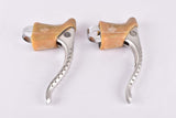 Campagnolo Super Record #4062 brake lever set with brown shield logo hoods from the 1980s