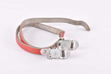 Red REG leather pedal straps