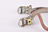 Red REG leather pedal straps