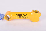 NOS/NIB Yellow ITM Racing Big One 1" ahead stem in size 130mm with 26.0 mm bar clamp size