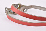 Red REG leather pedal straps