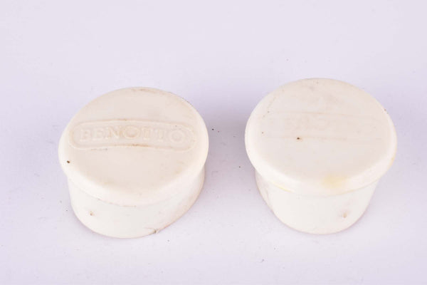 White Benotto handlebar end plugs