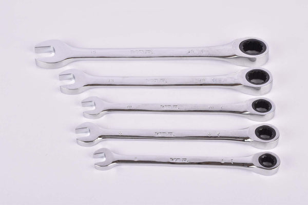 VAR tools Set of 5 Ratchet Combination Wrenches #DV-57100 - 8, 9 10 13 and 15 mm