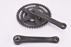 Black Ofmega triple crankset with 48/38/28 teeth and 170mm length from the 1990s / 2000s