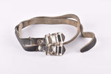 Black Alfredo Binda leather pedal straps