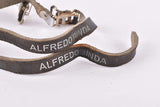 Black Alfredo Binda leather pedal straps