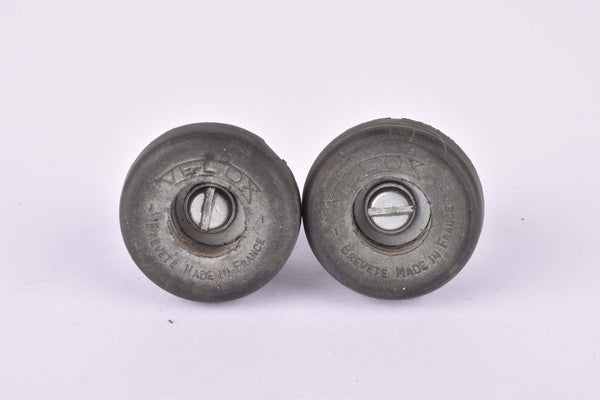 Black Velox screw on handlebar end plugs from the 1970s / 1980s