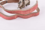Red Alfredo Binda leather pedal straps