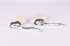 Shimano 105 #BL-1051 aero brake lever set with white hoods from the 1988
