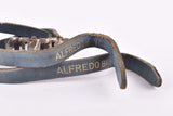 Blue Alfredo Binda leather pedal straps