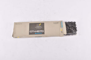 NOS/NIB Shimano 105 SC #CN-HG70 (2-0641120157) STI Hyperglide (HG) Narrow Type Chain in 1/2" x 3/32" with 112 links from the 1990s