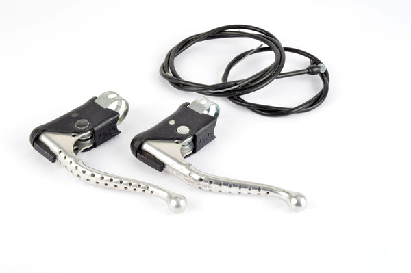 NOS Altenburger black non-aero Brake lever Set with Cable , from the 1980s