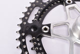 Stronglight (Spidel) 105 ter Drillium Crankset, black chainrings with 52/42 Teeth, 170mm length and french pedal thread from the 1970s / 1980s
