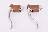 NOS CLB Sulky Competition (polished) Brake lever set with brown hoods from the 1970s / 1980s (poignée course / promotion)