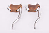 NOS CLB Sulky Competition (polished) Brake lever set with brown hoods from the 1970s / 1980s (poignée course / promotion)