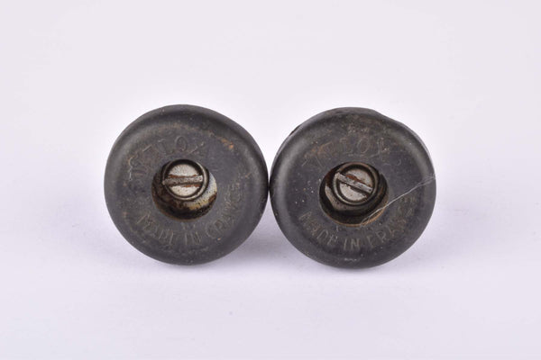 Black Velox screw on handlebar end plugs from the 1950s