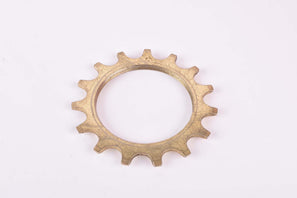 NOS Suntour golden steel Freewheel Cog, threaded on the inside, with 15 teeth from the 1970s / 80s