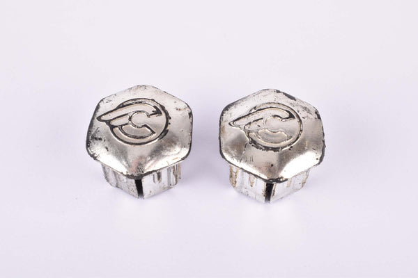 Silver Cinelli winged logo handlebar end plugs for Cinelli EXA Handlbar