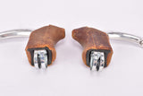 NOS CLB Sulky Competition (polished) Brake lever set with brown hoods from the 1970s / 1980s (poignée course / promotion)