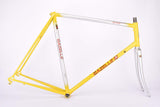 Yellow and Grey / Silver Gazelle Formula Race frame set in 60.0 cm (c-t) / 58.5 cm (c-c) with Reynolds 525 tubing, from the early 1990s