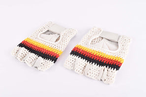 NOS German crochet cycling gloves in size medium from 1980s