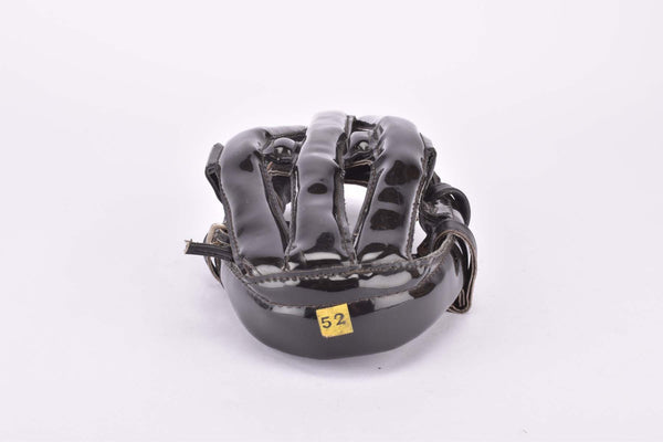 NOS Black leather helmet in size 52