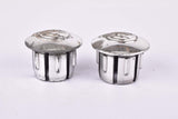 Silver Cinelli winged logo handlebar end plugs