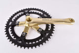 Sugino GT golden Crankset with black chainrings, 51/42 teeth and 170mm length from the 1980s